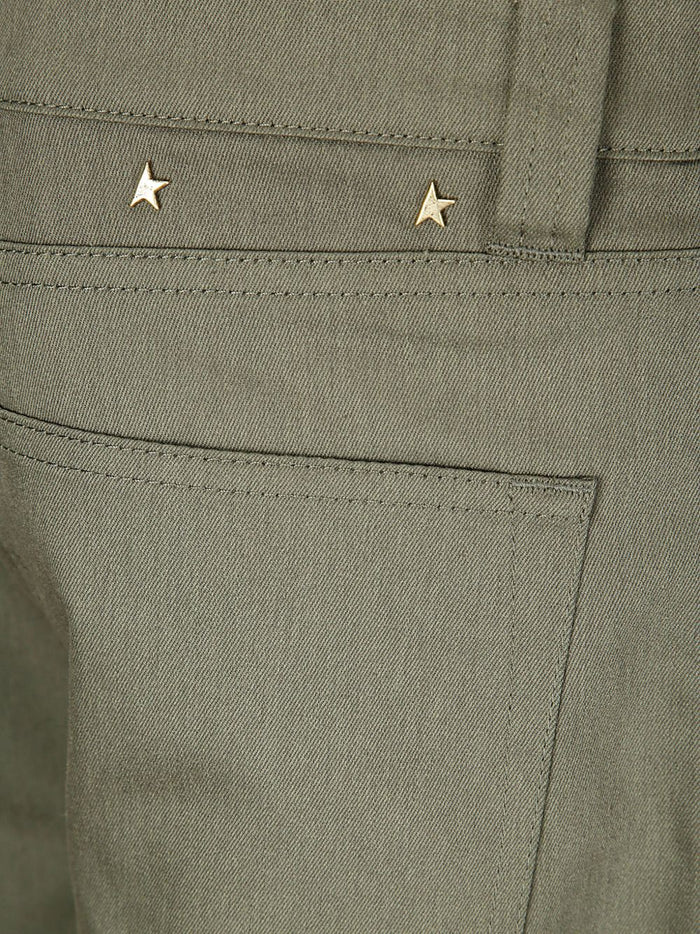 Golden Goose Trousers Verde Scuro Cotton