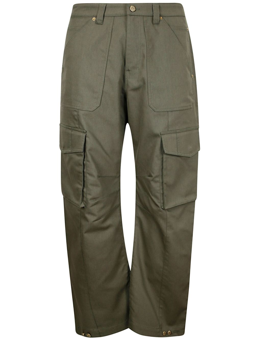 Golden Goose Trousers Verde Scuro Cotton