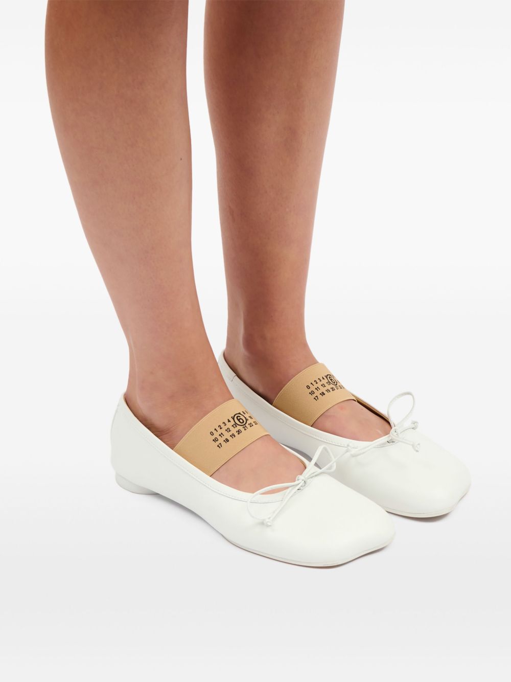 Mm6 Maison Margiela Flat Shoes White Calf Leather
