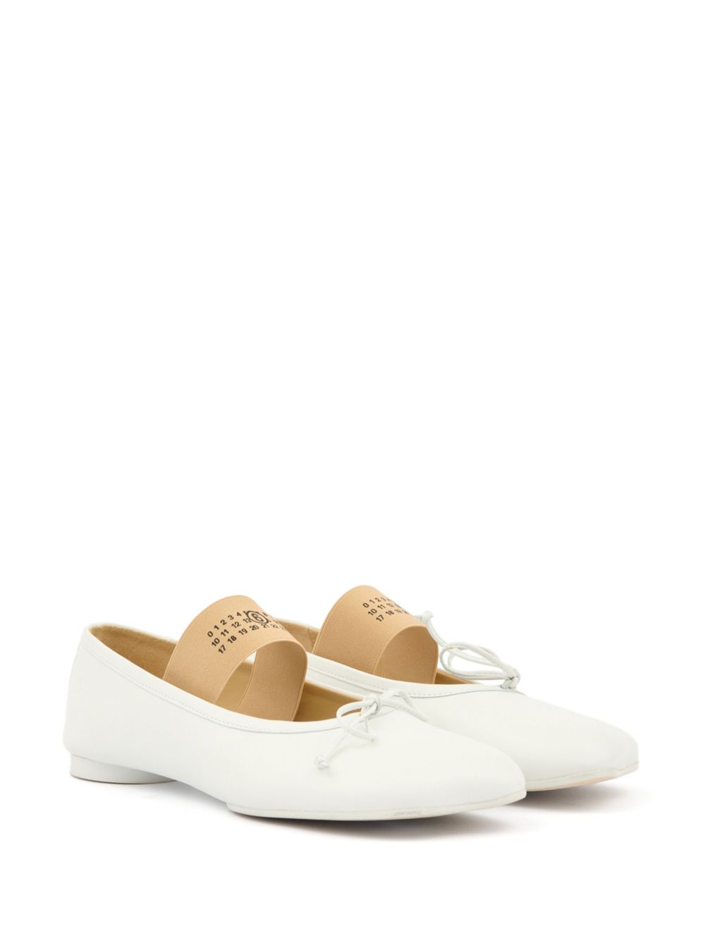Mm6 Maison Margiela Flat Shoes White Calf Leather