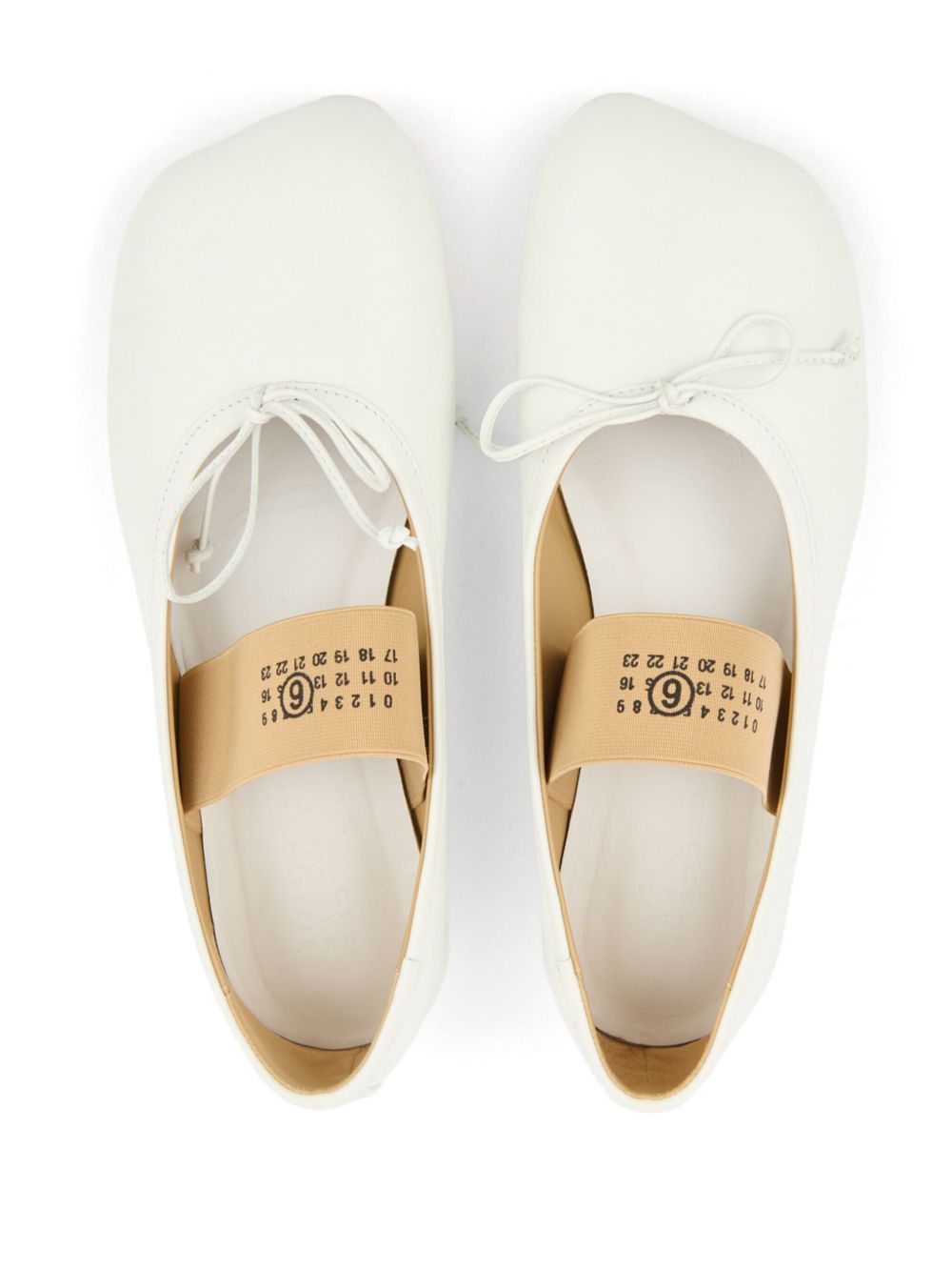 Mm6 Maison Margiela Flat Shoes White Calf Leather