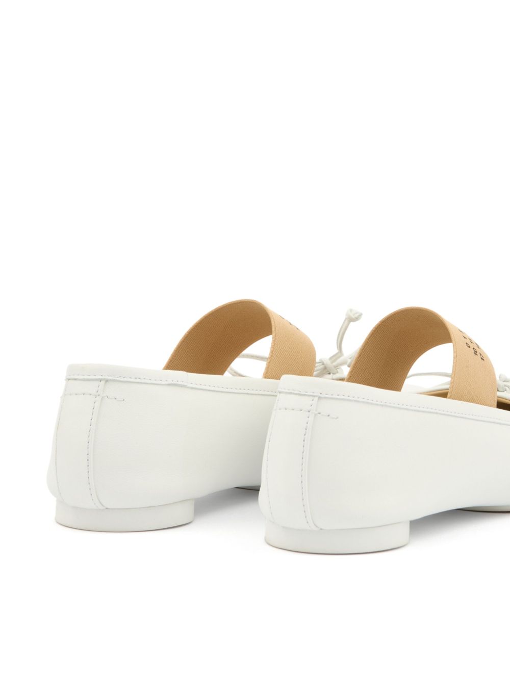 Mm6 Maison Margiela Flat Shoes White Calf Leather