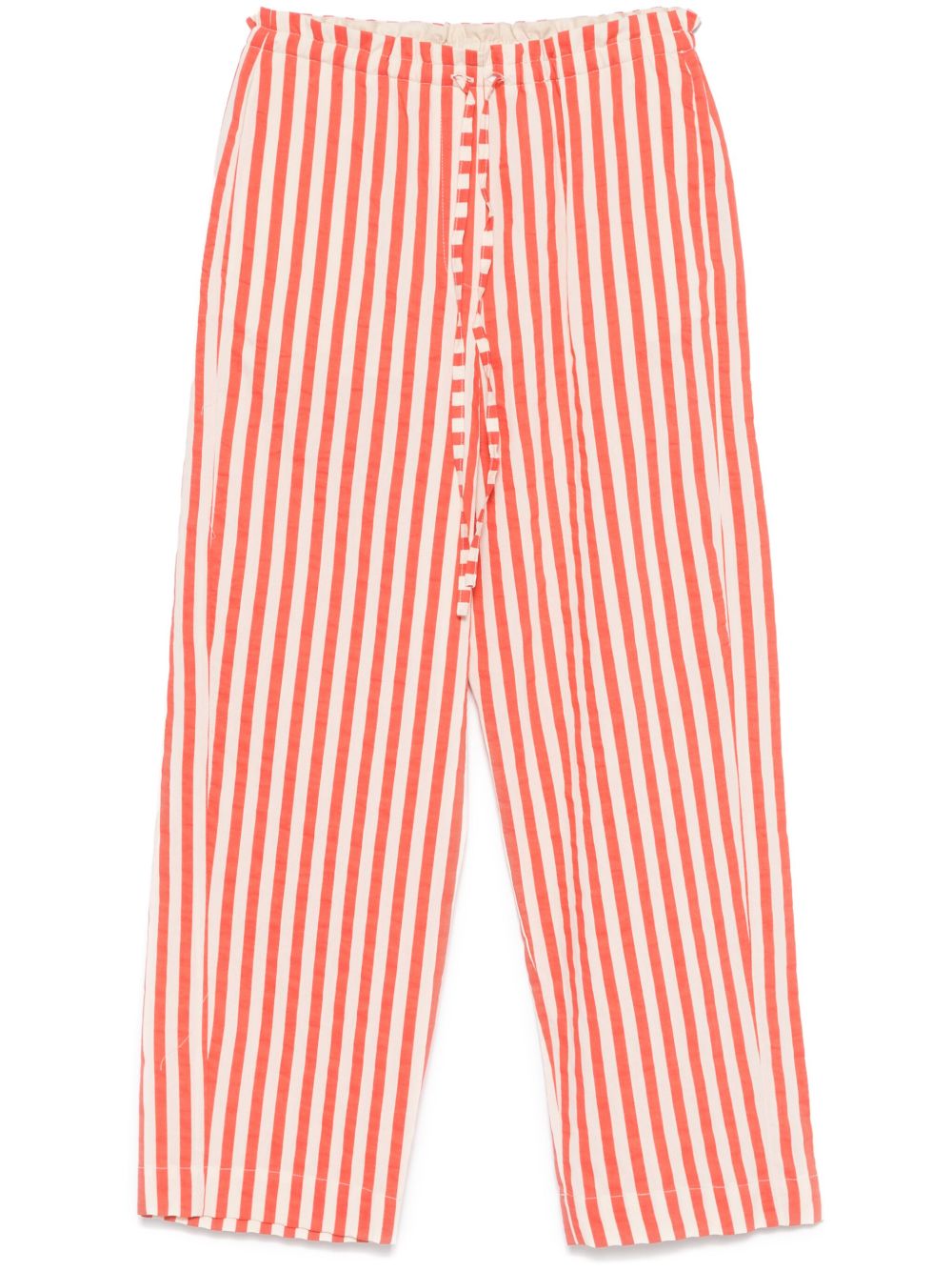 Alysi Trousers Red Viscose Cotton Silk