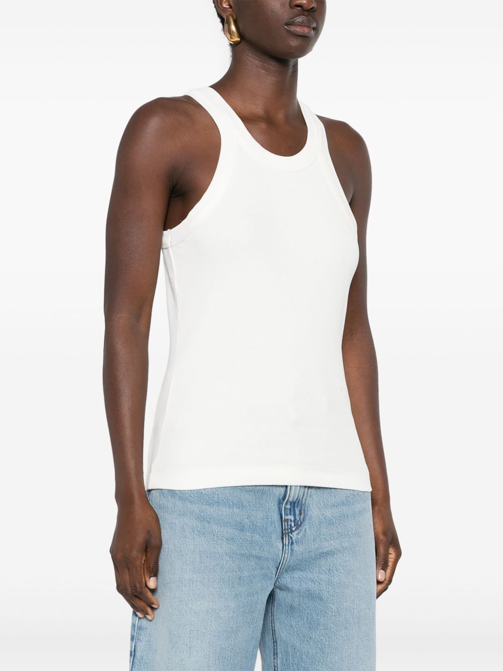 Closed Top White Cotton Elastane
