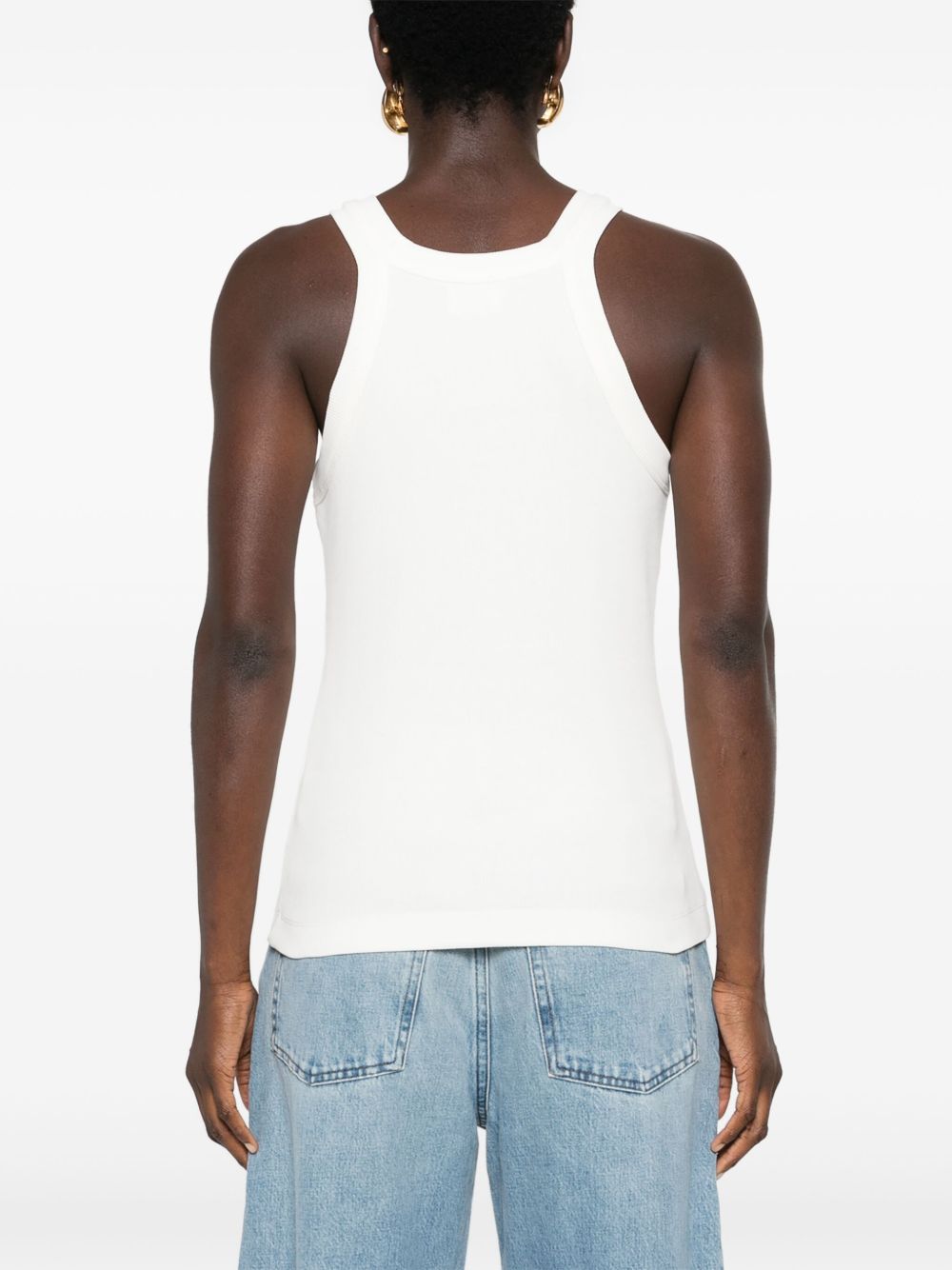 Closed Top White Cotton Elastane