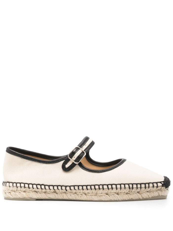 Castaner Flat Shoes White Fabric