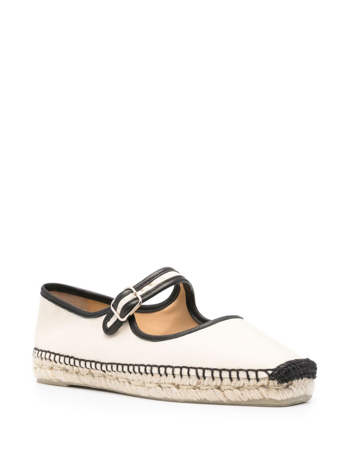 Castaner Flat Shoes White Fabric