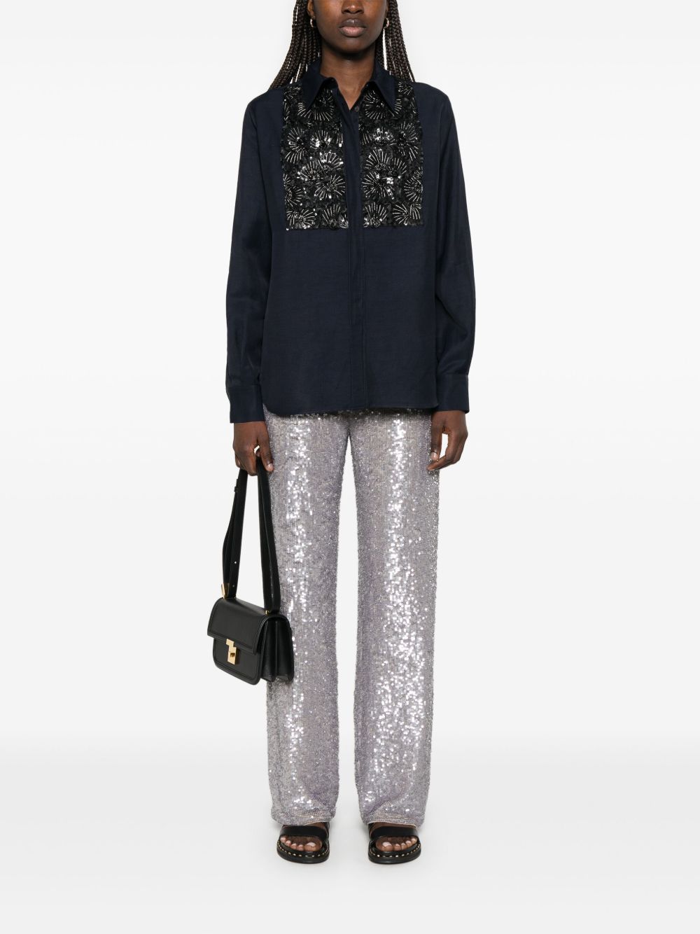 Parosh Trousers Grey Outer: Pvc