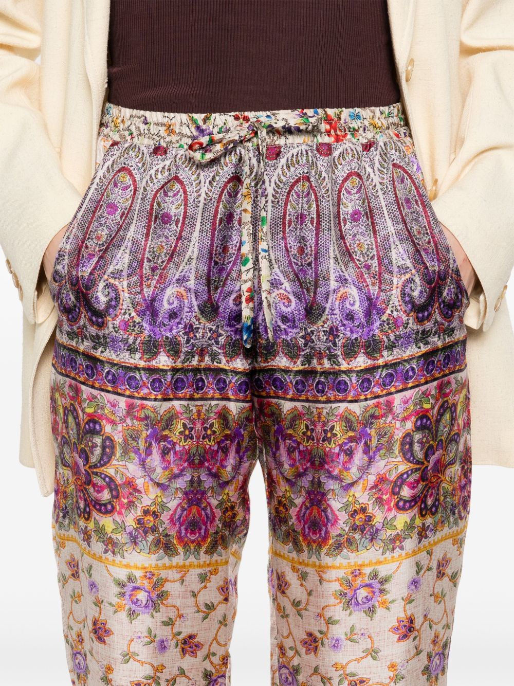 Pierre Louis Mascia Trousers Purple Silk