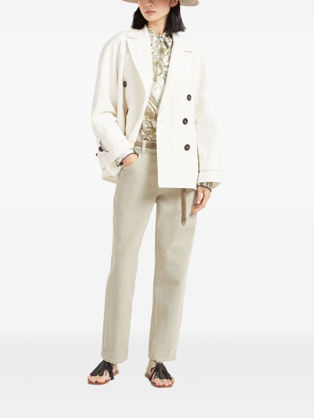 Brunello Cucinelli Trousers Kaki Cotton