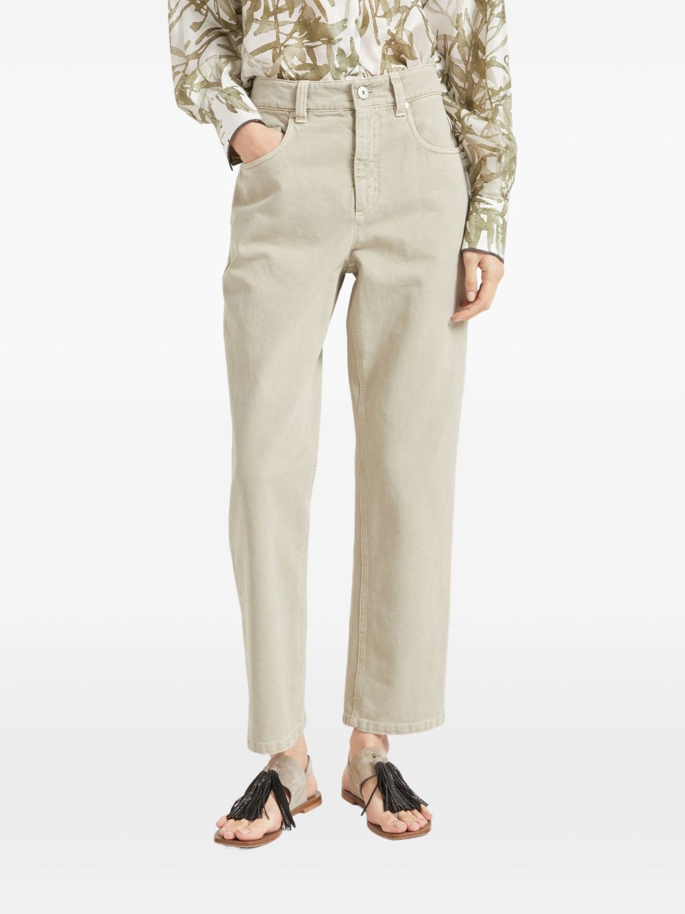 Brunello Cucinelli Trousers Kaki Cotton