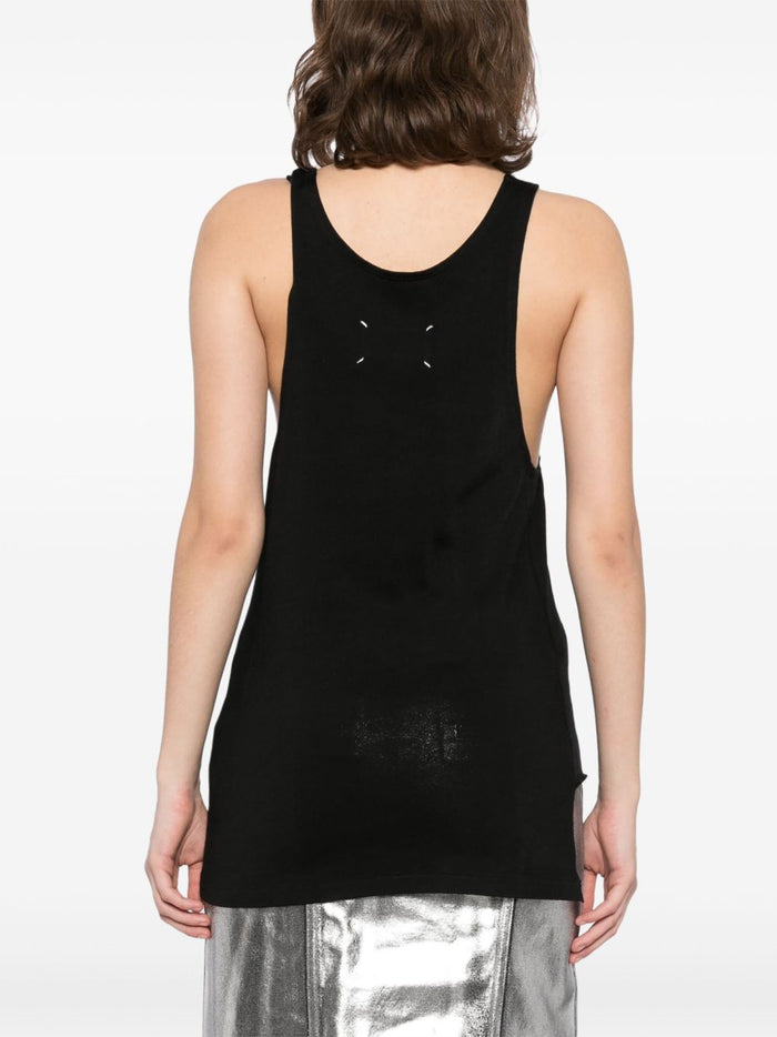 Maison Margiela Top Black Viscose Cotton