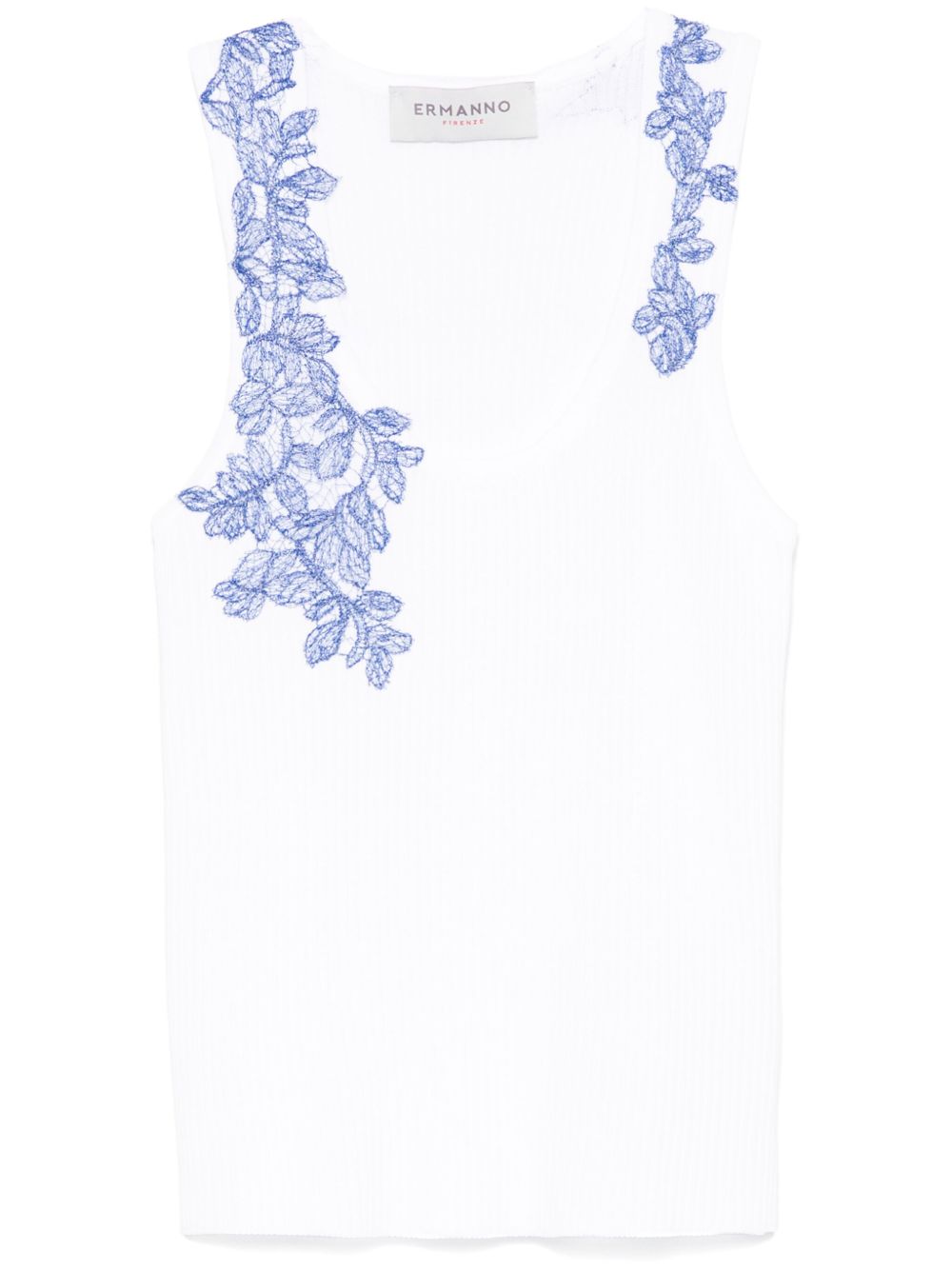 Ermanno Firenze Top White Polyester Polyamide