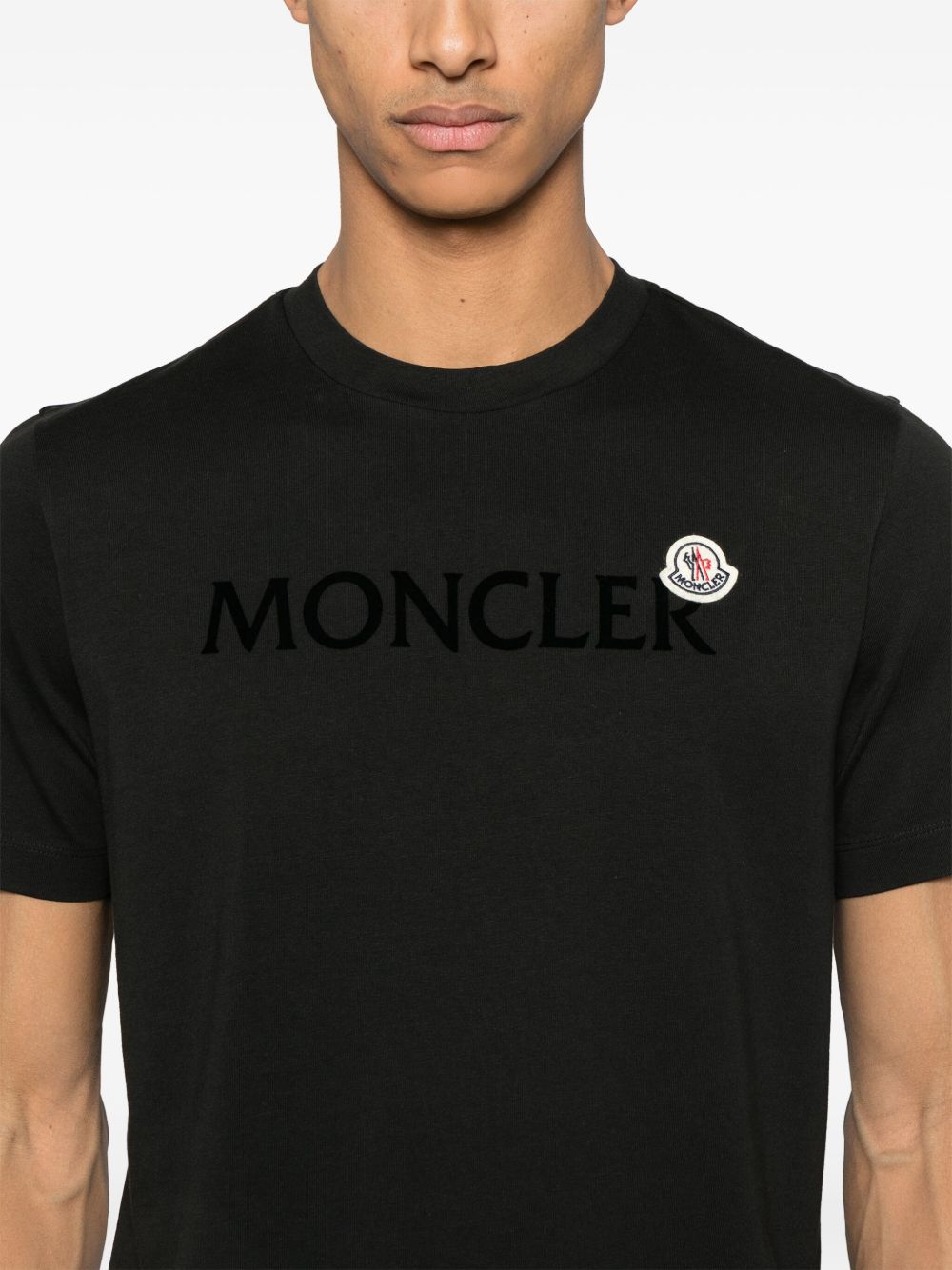 Moncler T-Shirts And Polos Black Cotton