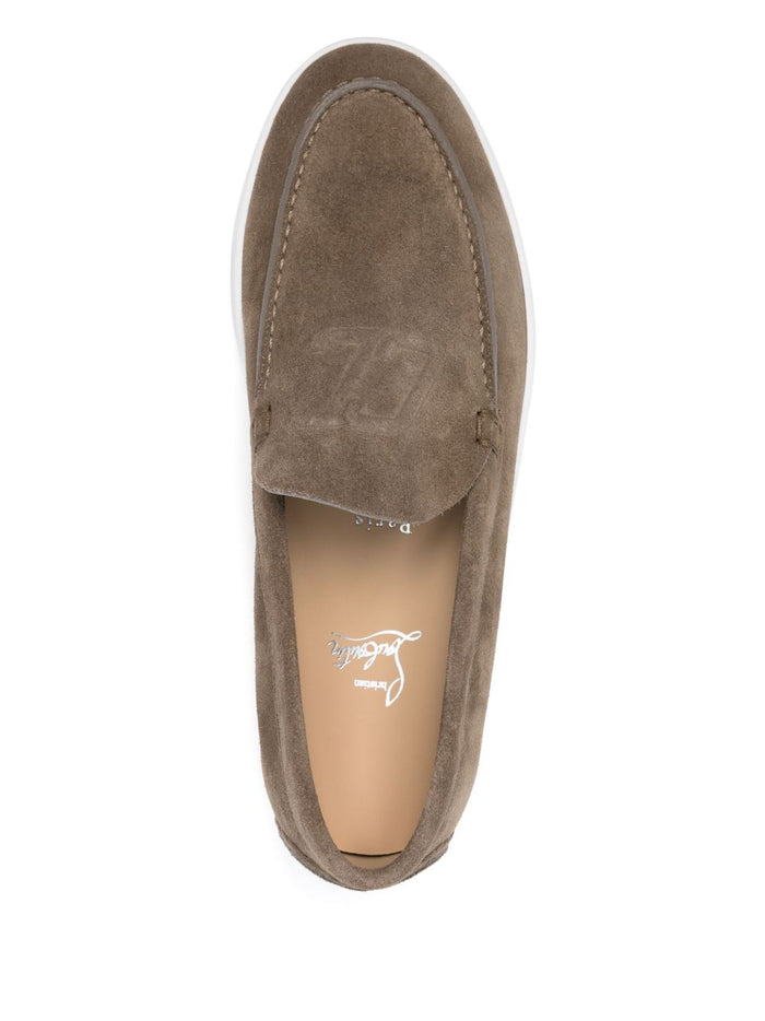 Christian Louboutin Flat Shoes Brown Calf Leather