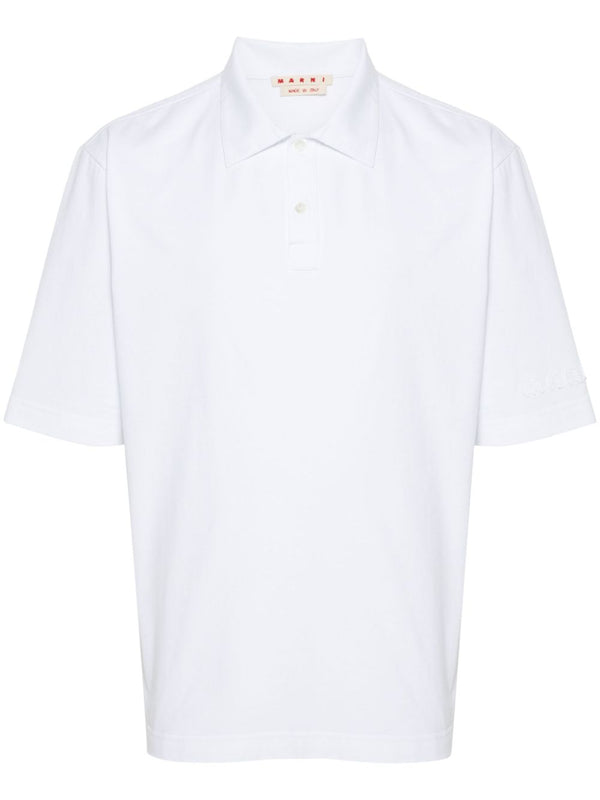 Marni logo-patch polo shirt