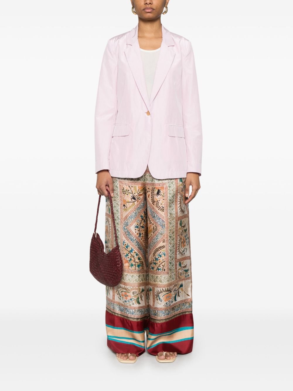 Pierre Louis Mascia Trousers Beige Silk