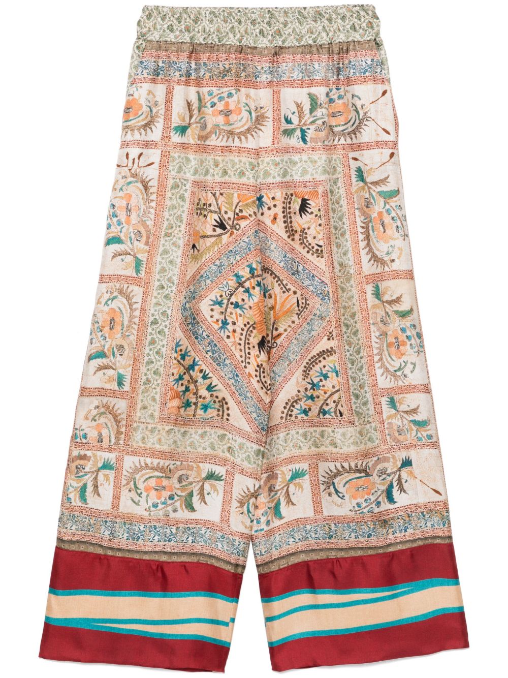Pierre Louis Mascia Trousers Beige Silk