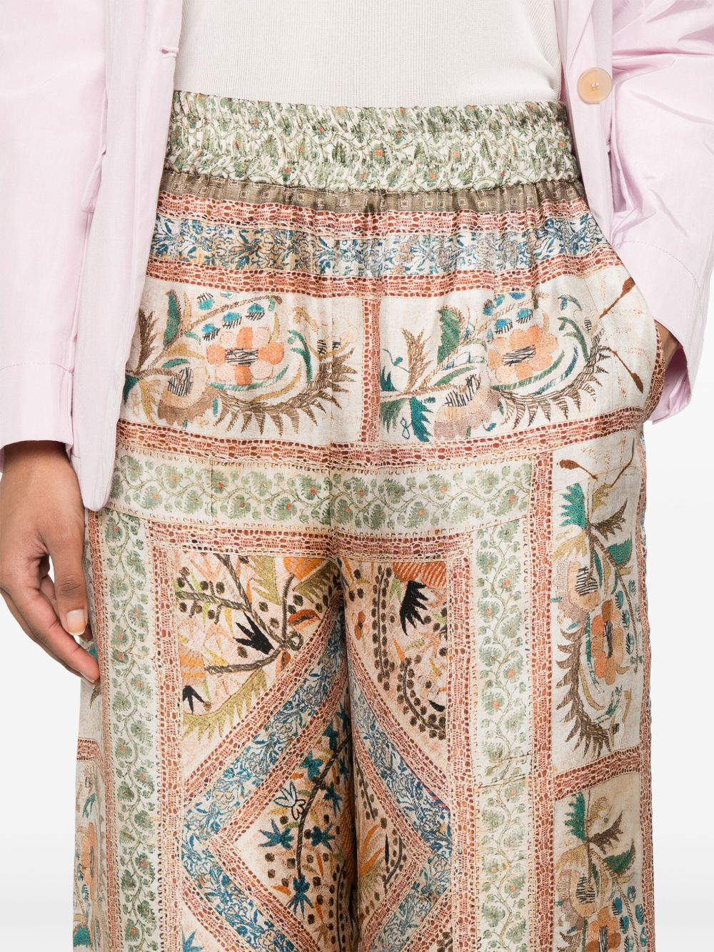 Pierre Louis Mascia Trousers Beige Silk