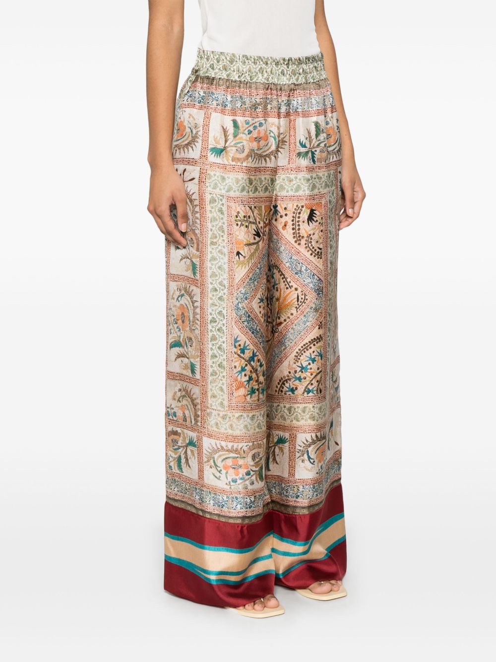 Pierre Louis Mascia Trousers Beige Silk