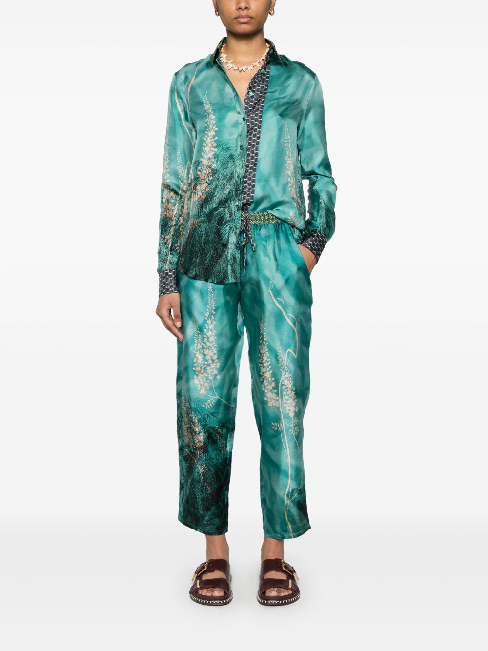 Pierre Louis Mascia Trousers Blue Silk