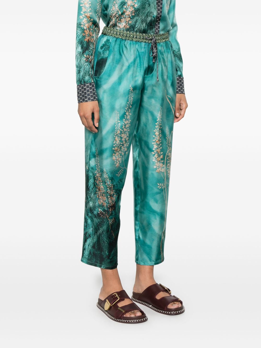 Pierre Louis Mascia Trousers Blue Silk