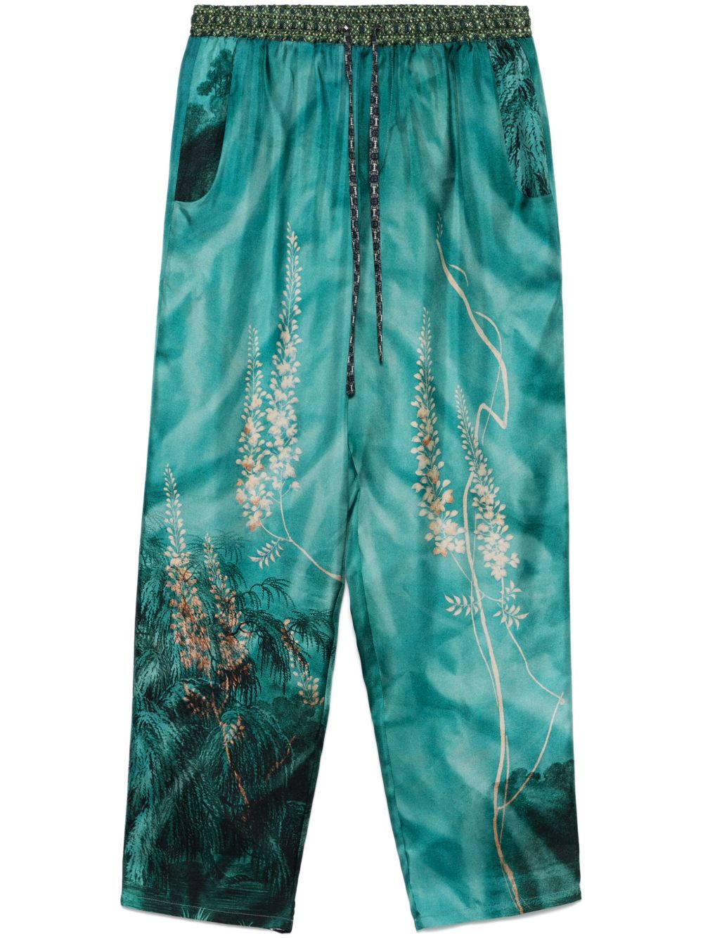Pierre Louis Mascia Trousers Blue Silk