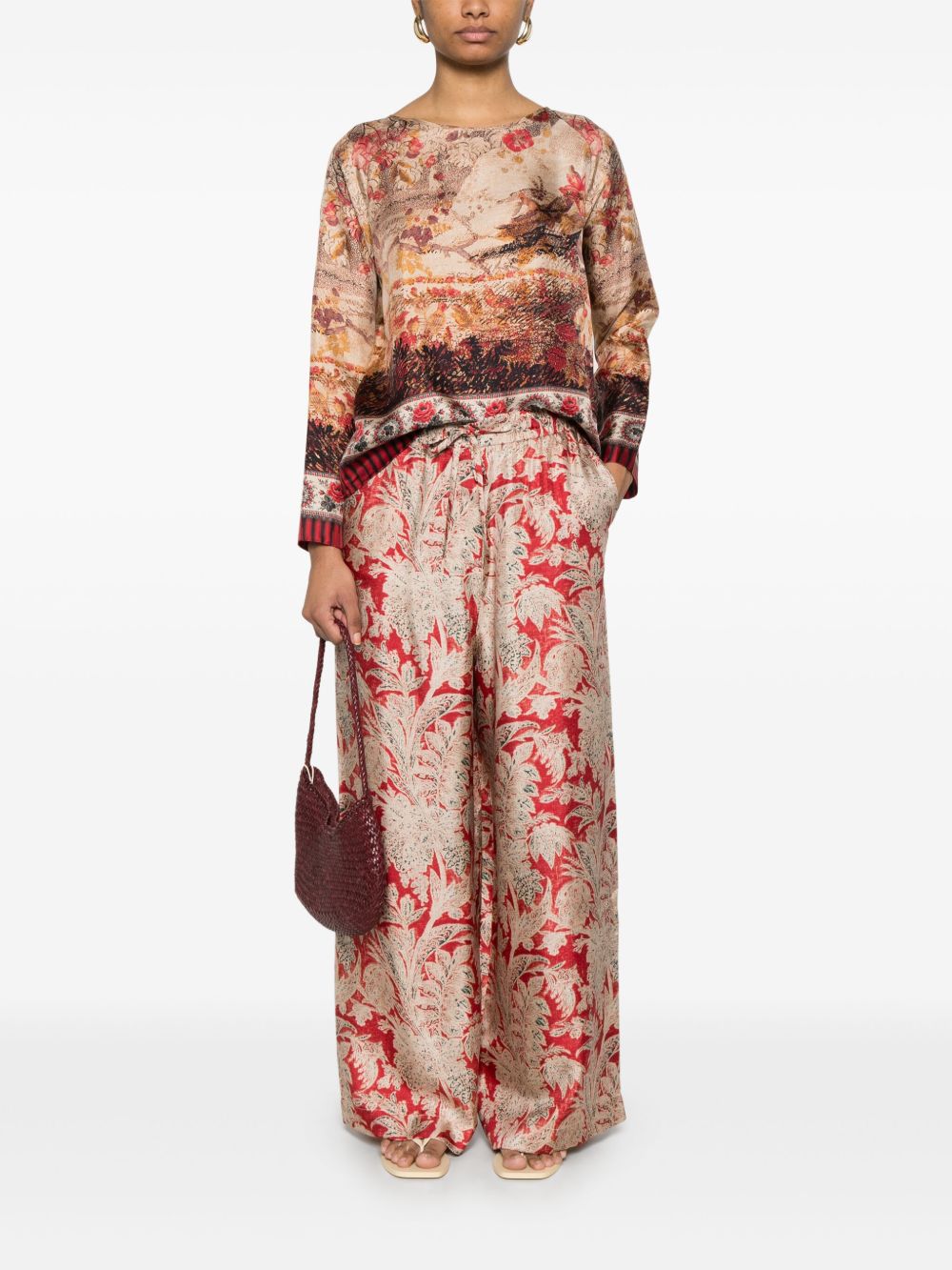 Pierre Louis Mascia Trousers Red Silk