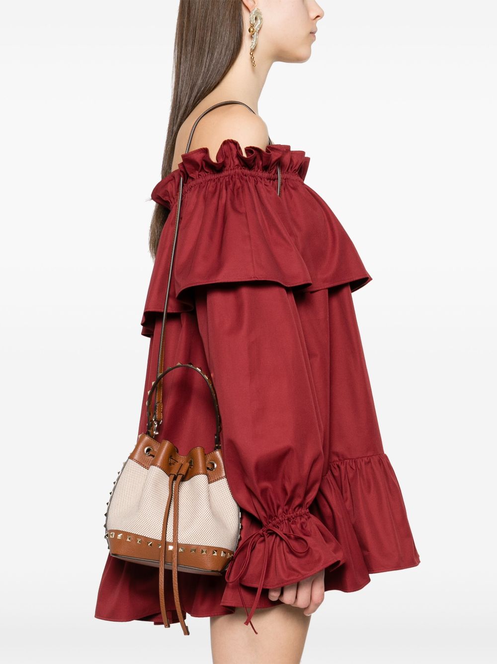 Valentino Garavani Bags Leather Brown Fabric
