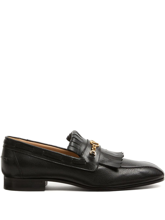 Valentino Garavani Flat Shoes Black Calf Leather