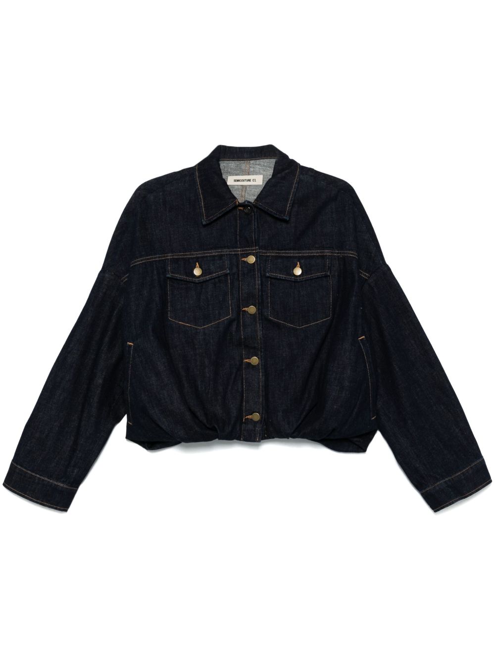Semicouture Coats Blue Cotton