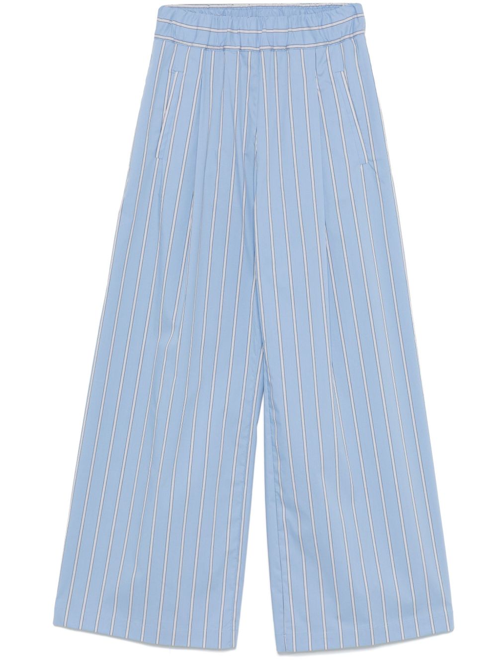 Semicouture Trousers Clear Blue Cotton Polyamide Elastane