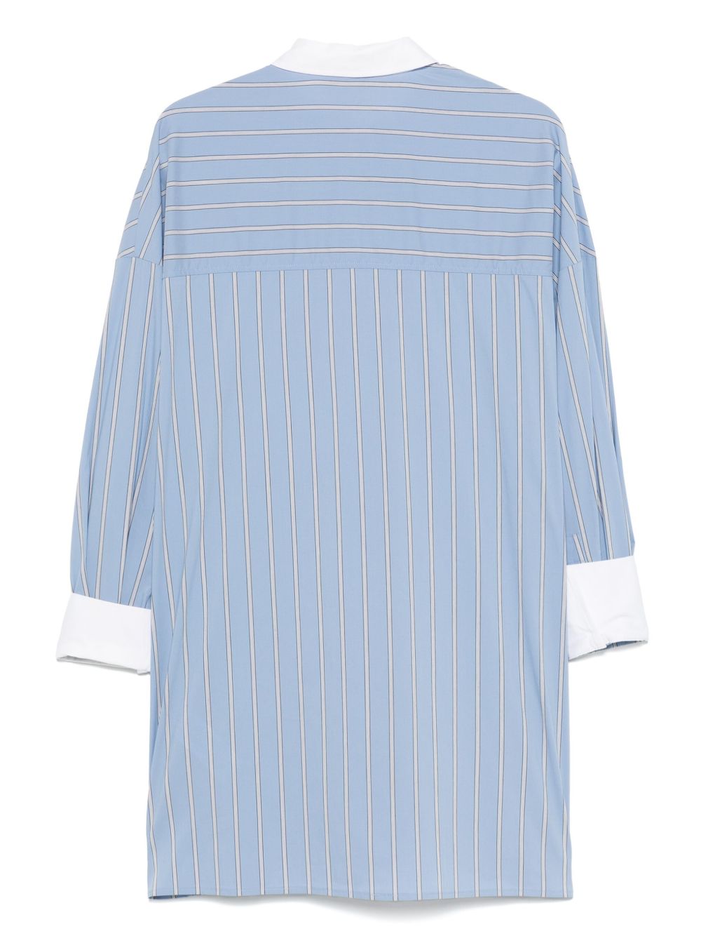 Semicouture Shirts Blue Cotton Polyamide Elastane