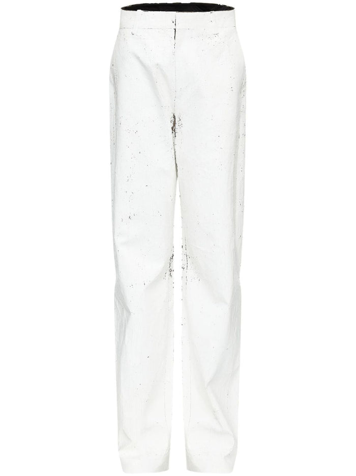 MM6 Maison Margiela Trousers White Polyester Cotton