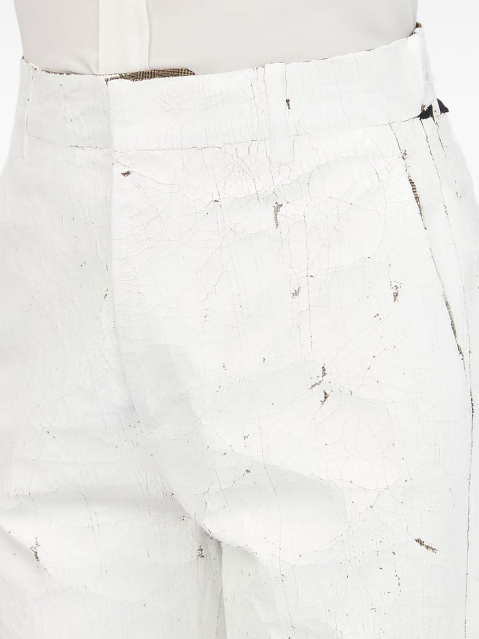 MM6 Maison Margiela Trousers White Polyester Cotton