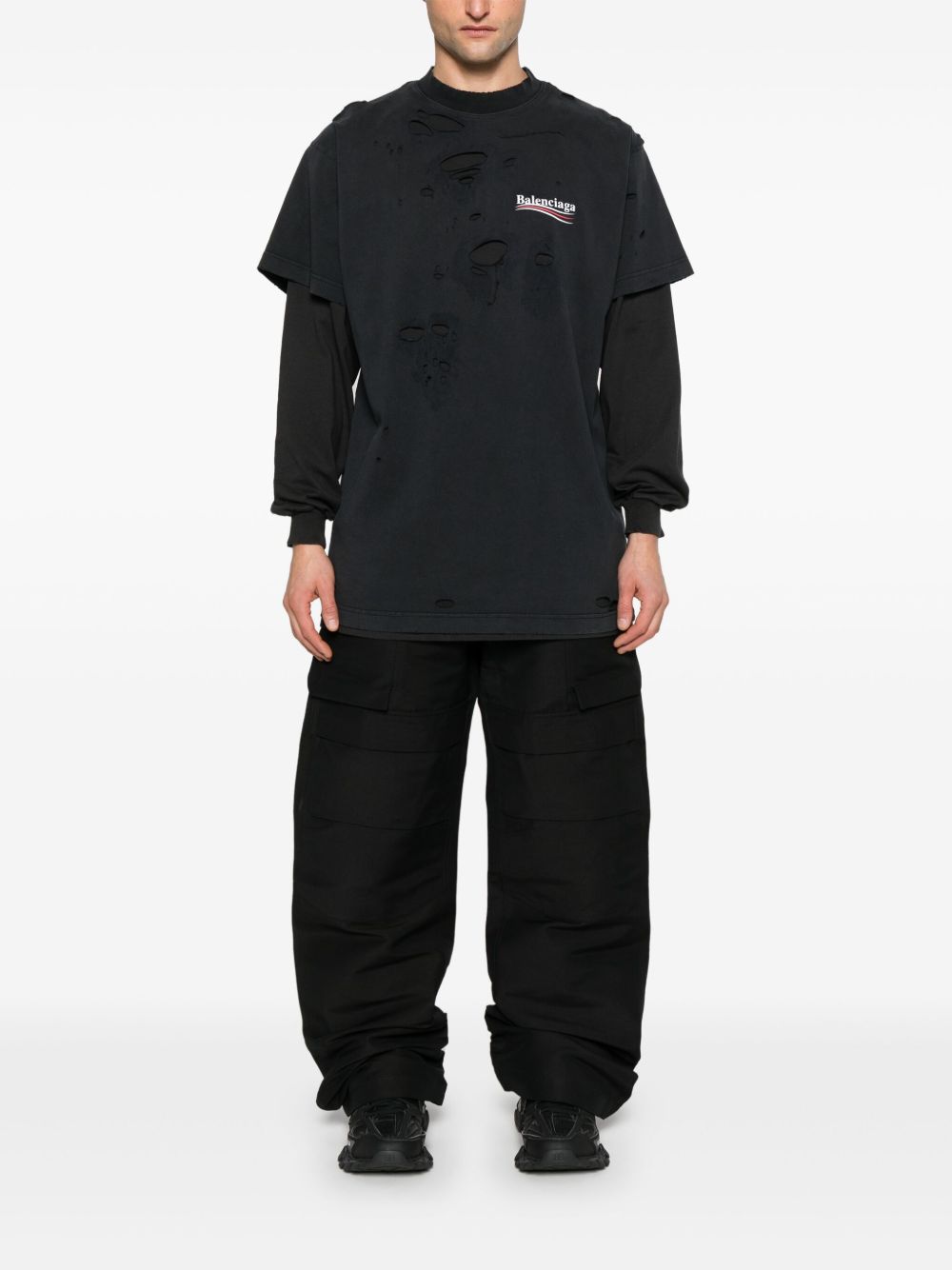 Balenciaga T-Shirts And Polos Black Cotton
