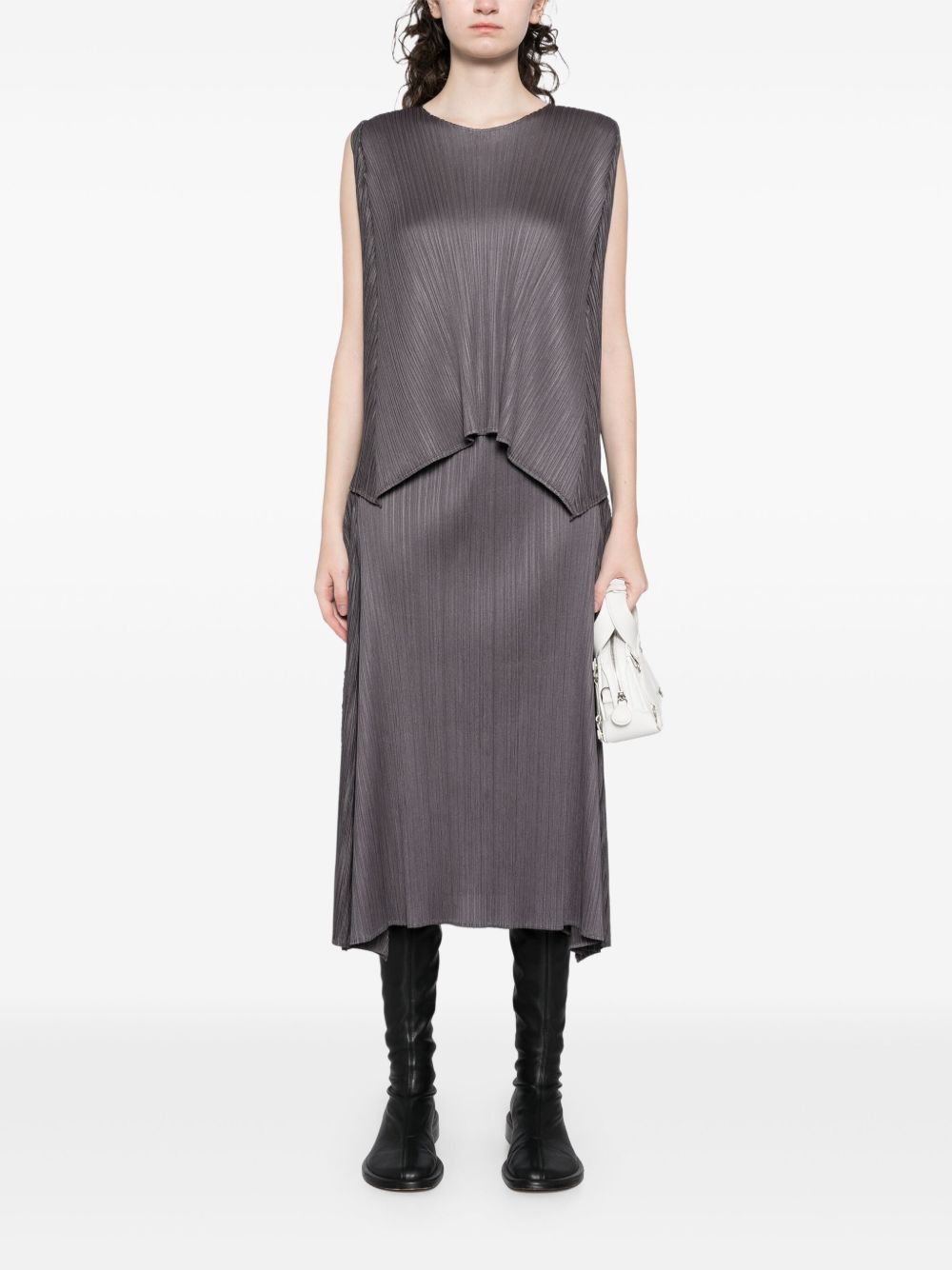 Pleats Please Skirts Grey Body: Polyester