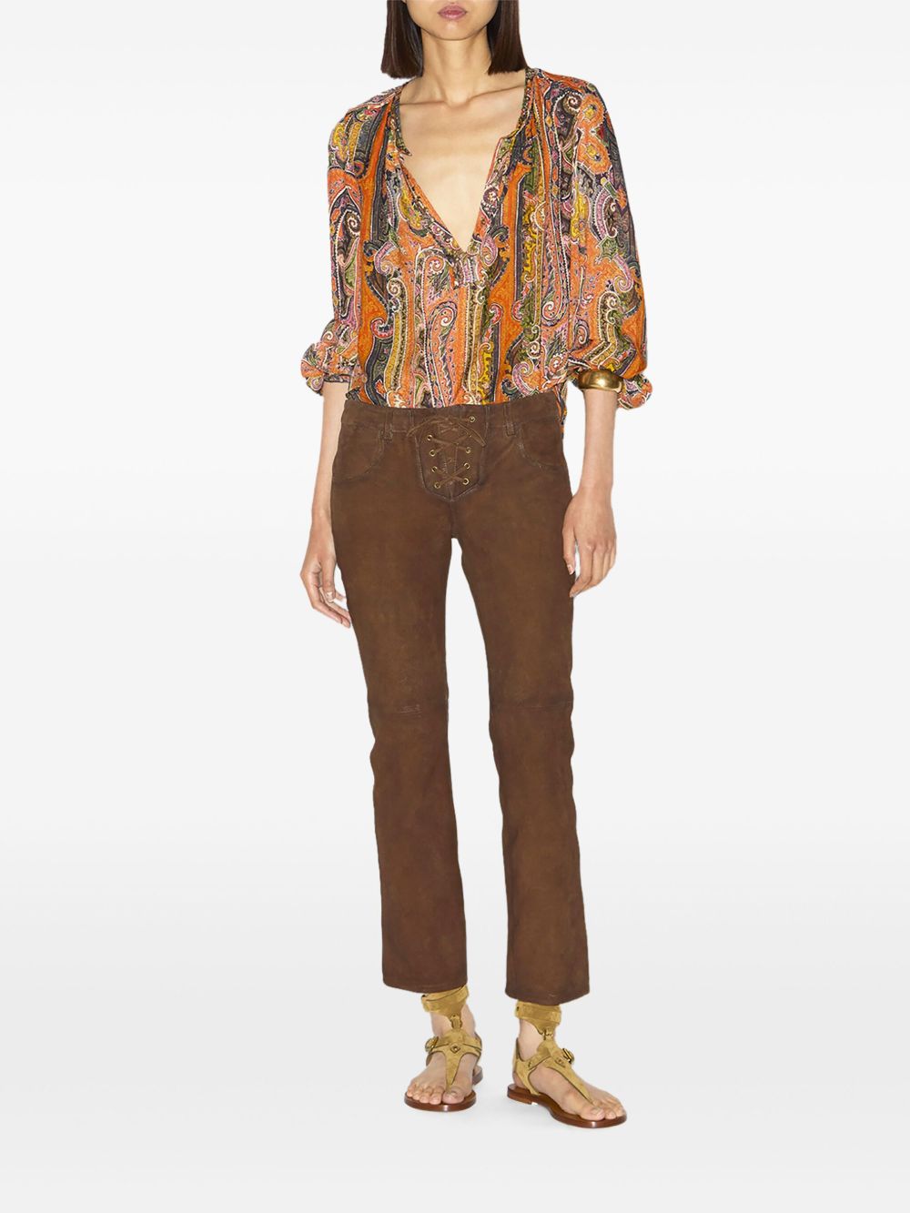 Isabel Marant Trousers Brown Lining: Cotton