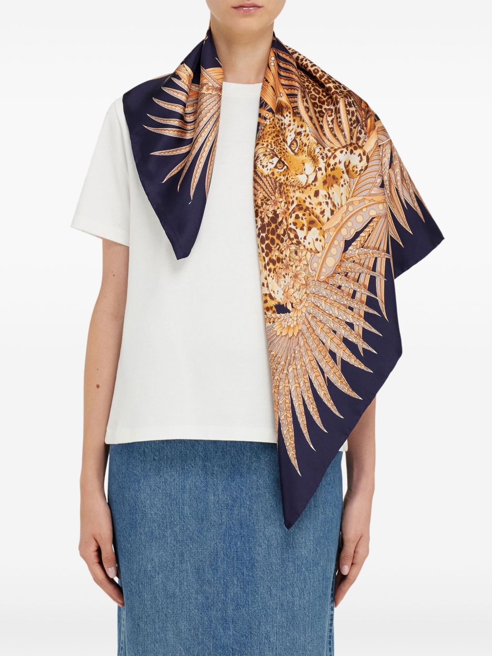 Ferragamo Scarfs Blue Silk