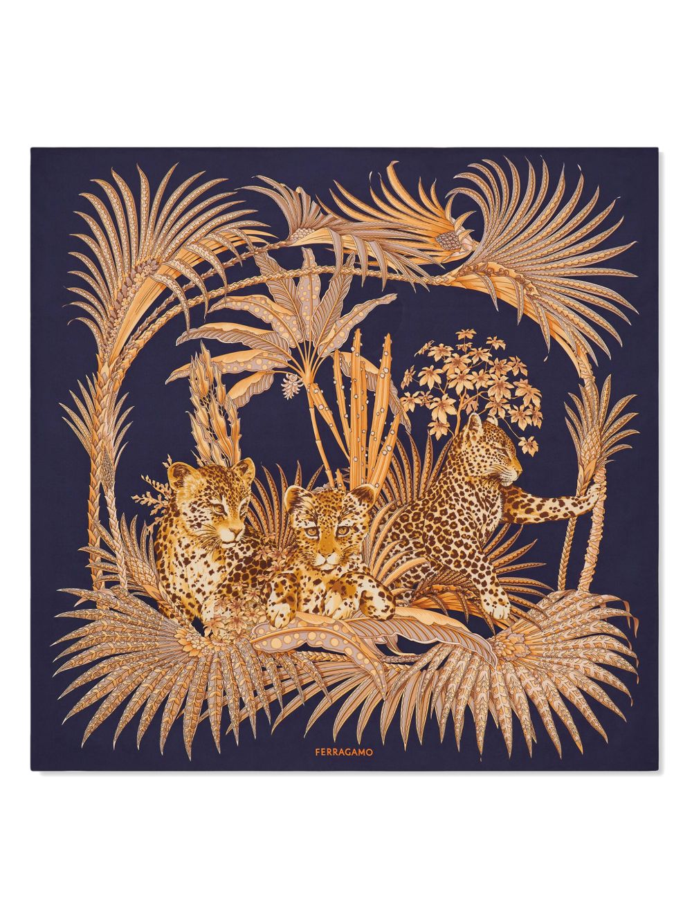 Ferragamo Scarfs Blue Silk