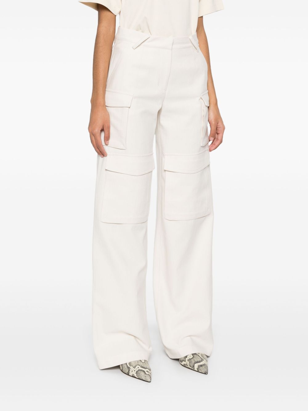 Iro Trousers Beige Cotton Lyocell