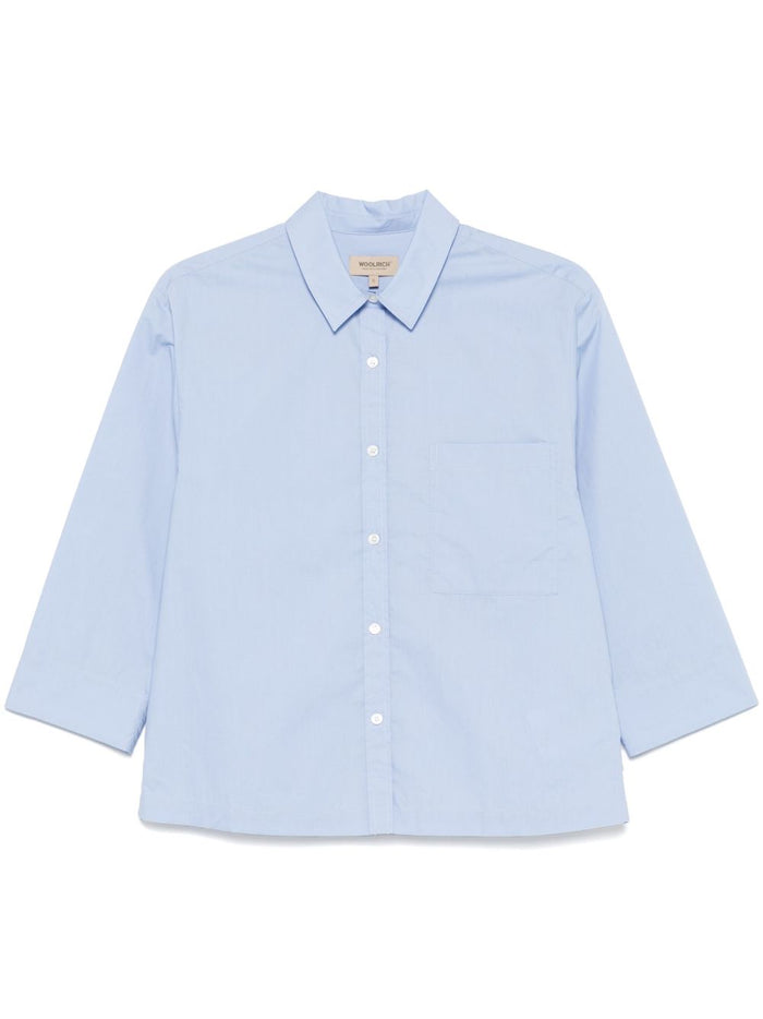 Woolrich Shirts Azzurro Cotton