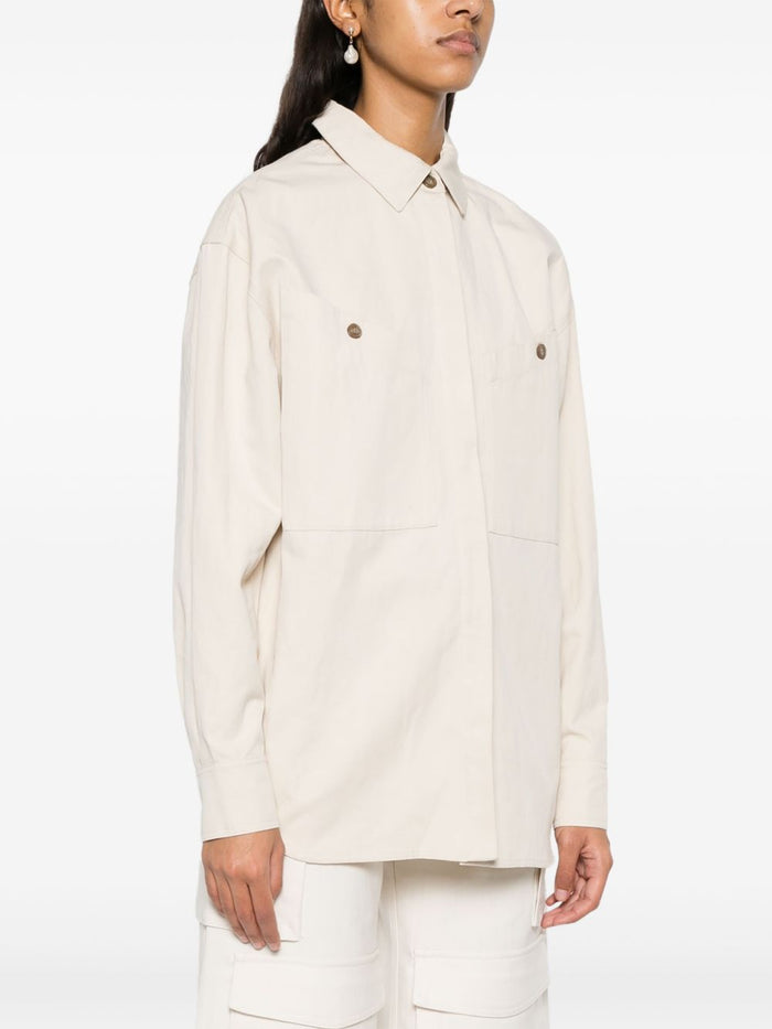 Iro Shirts Beige Cotton Linen