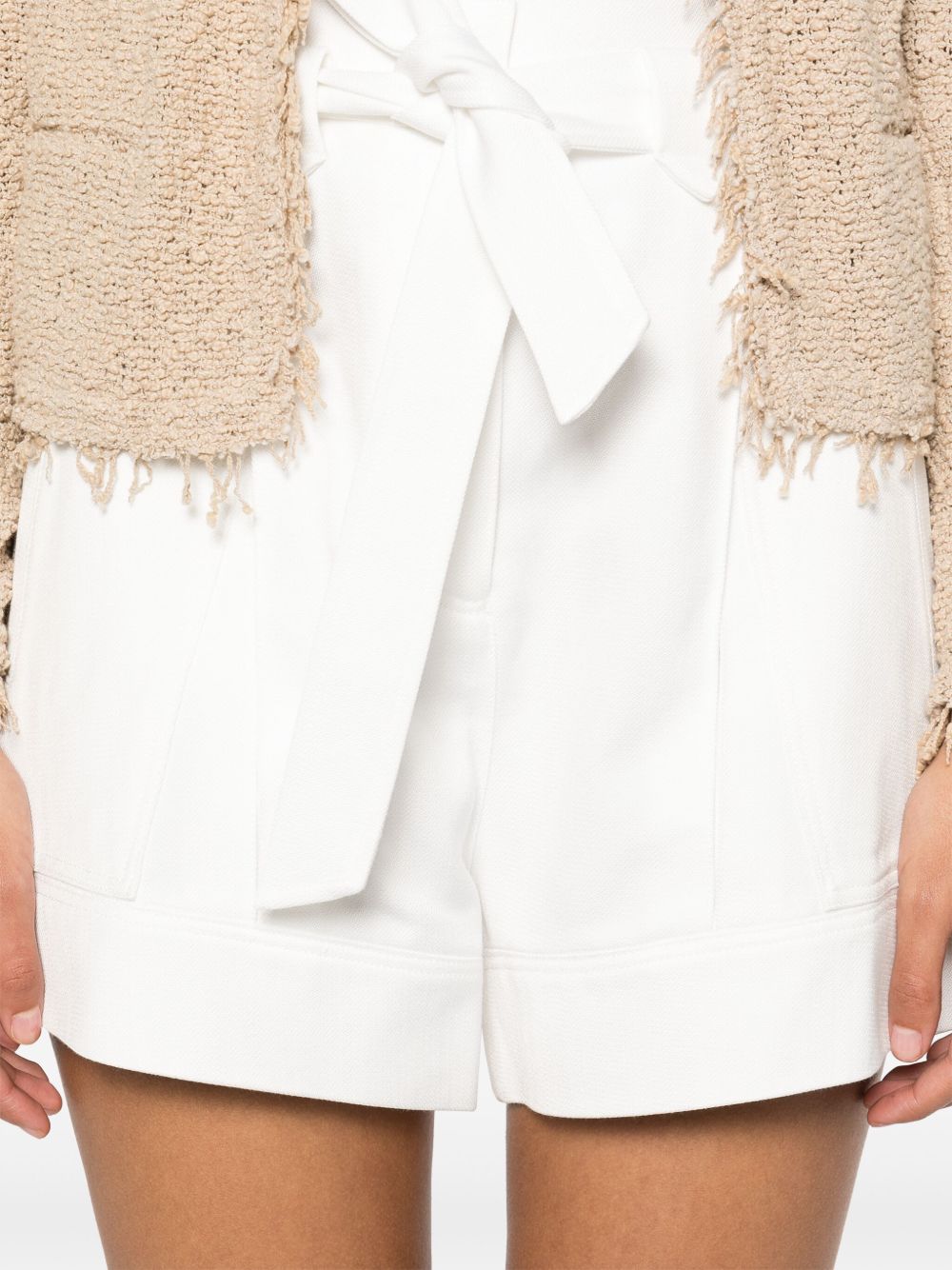 Iro Shorts White Cotton Viscose