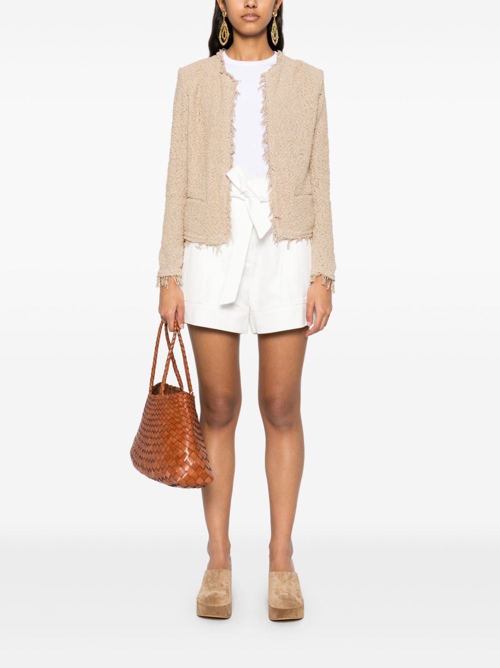 Iro Shorts White Cotton Viscose