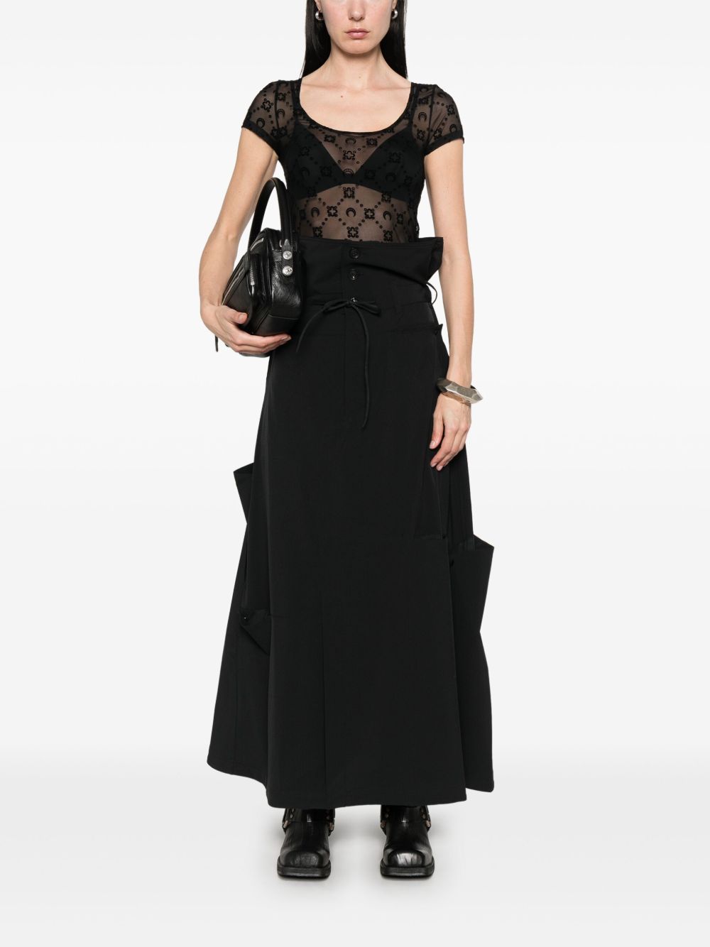 Marine Serre Top Black Recycled Polyamide