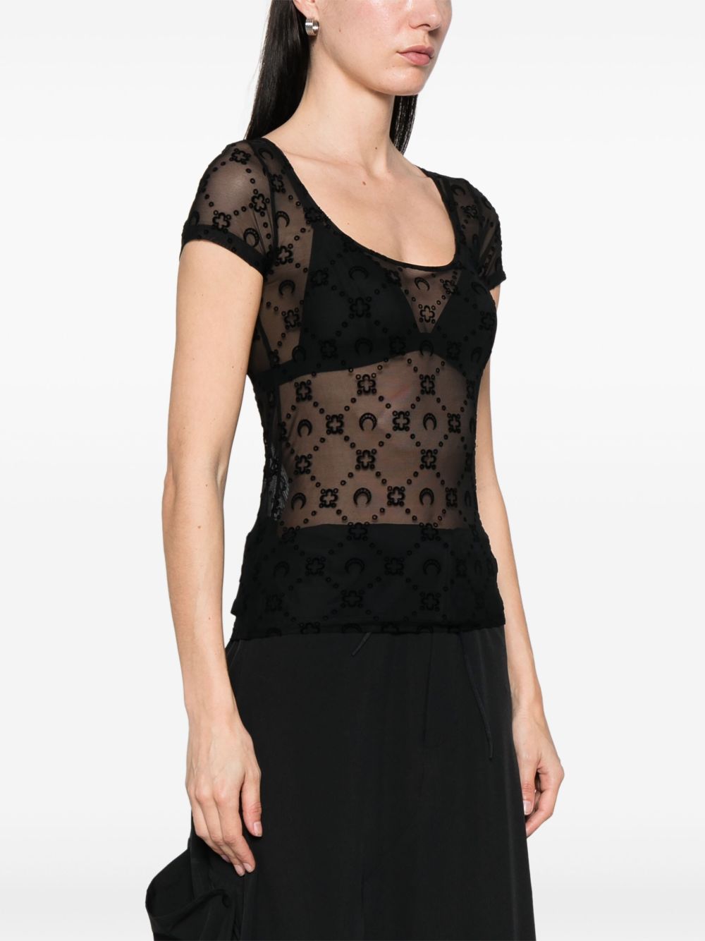 Marine Serre Top Black Recycled Polyamide