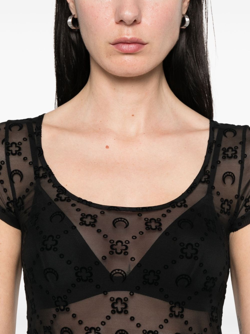 Marine Serre Top Black Recycled Polyamide