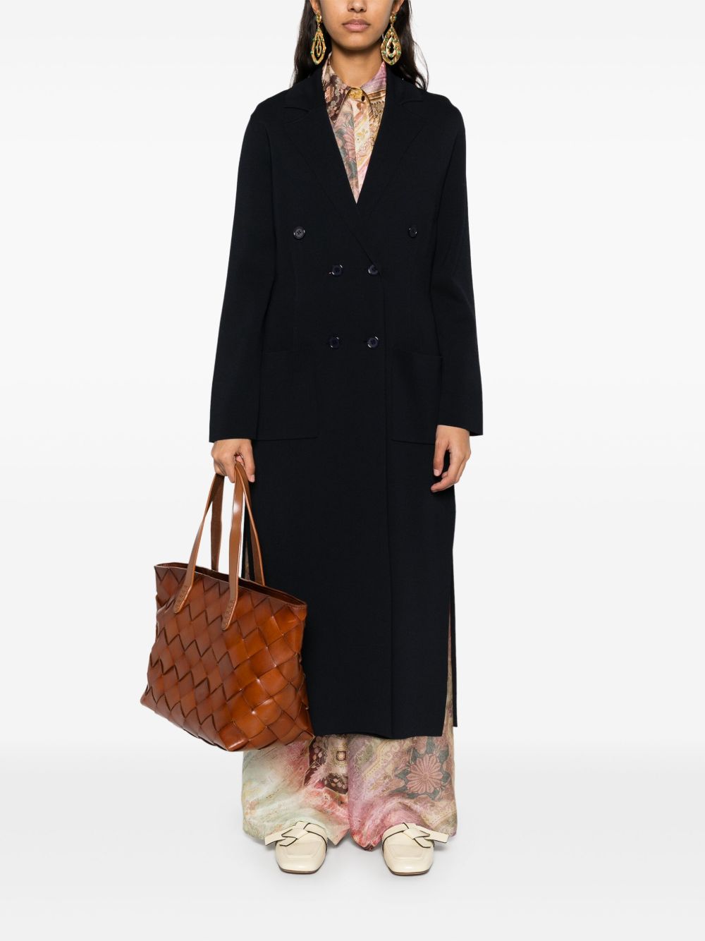 Parosh Coats Blue Viscose Polyamide