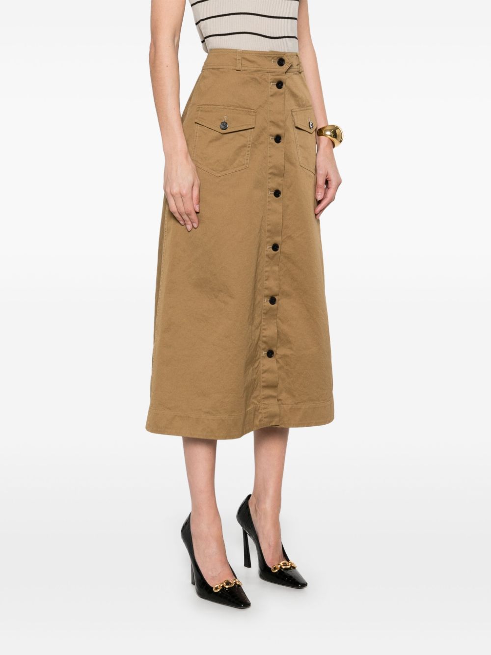 Saint Laurent Skirts Brown Cotton